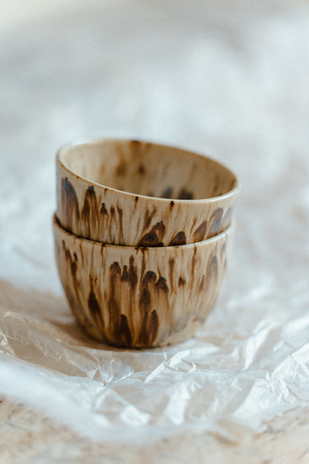 Handgefertigte Cappuccino Tasse MELViN aus Steinzeug Unikat